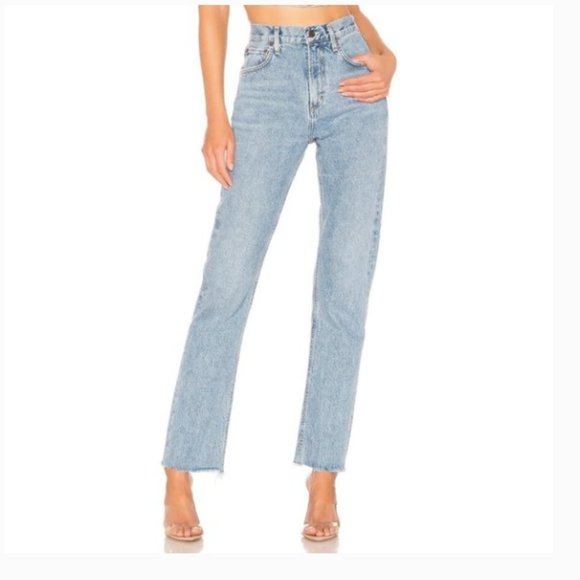 Agolde Denim - Agolde Cherie High Rise Straight Raw Hem Merit Light Wash Jean 24